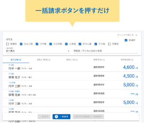 一括請求ボタンを押すだけ